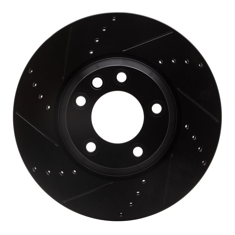 633-74052D Drilled/Slotted Brake Rotor [Black], 2003-2015 Multiple Makes/Models, Position: Right Front
