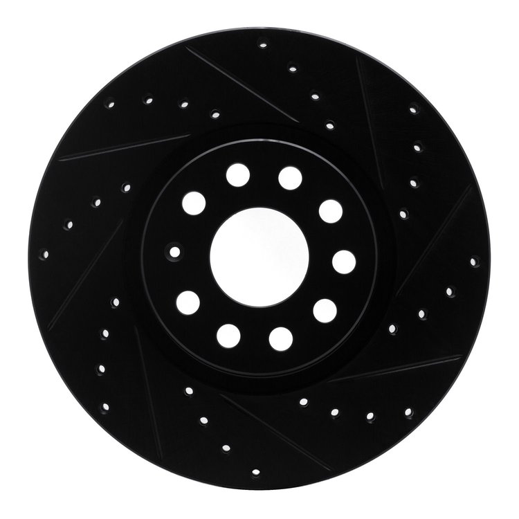 633-74053R Drilled/Slotted Brake Rotor [Black], Fits Select Multiple Makes/Models, Position: Front Right