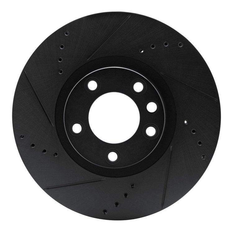 633-74056D Drilled/Slotted Brake Rotor [Black], 2011-2018 Multiple Makes/Models, Position: Right Front