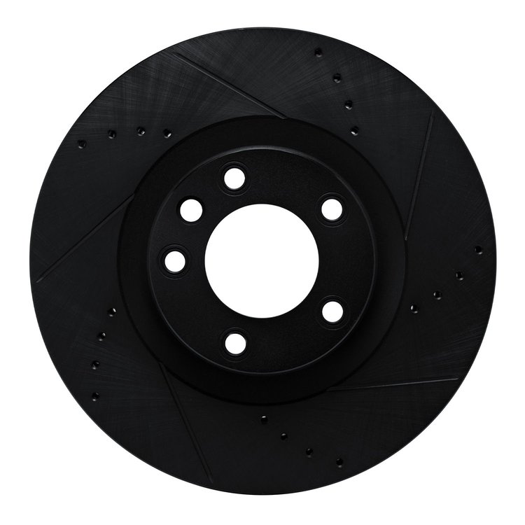 633-74057D Drilled/Slotted Brake Rotor [Black], 2011-2018 Multiple Makes/Models, Position: Left Front