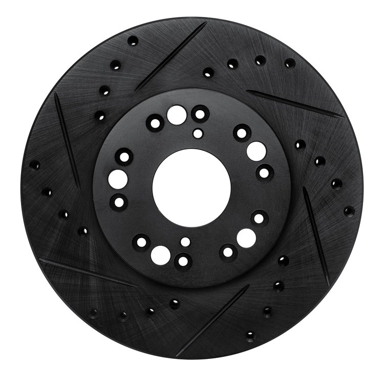 633-75000L Drilled/Slotted Brake Rotor [Black], 1990-1990 Lexus/Toyota/Scion, Position: Front Left