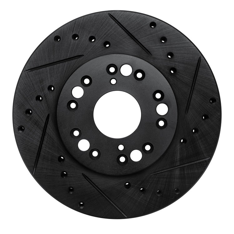 633-75000R Drilled/Slotted Brake Rotor [Black], 1990-1990 Lexus/Toyota/Scion, Position: Front Right