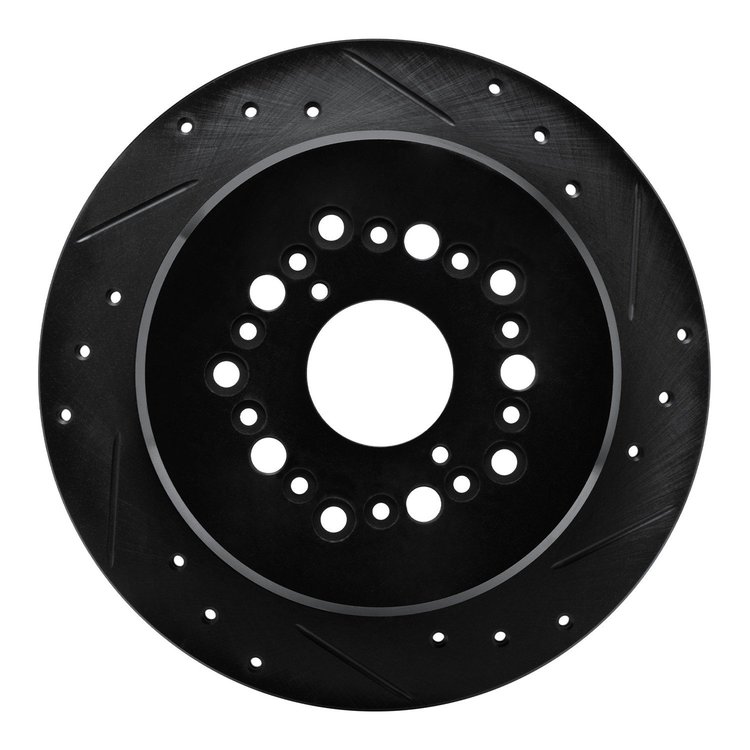 633-75001R Drilled/Slotted Brake Rotor [Black], 1990-1992 Lexus/Toyota/Scion, Position: Rear Right