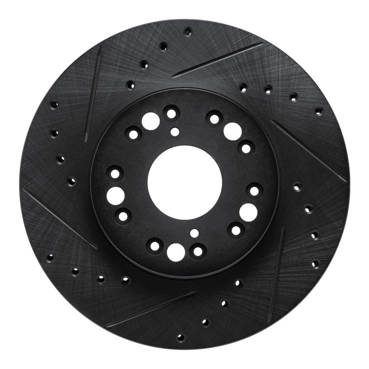 633-75002L Drilled/Slotted Brake Rotor [Black], 1991-1992 Lexus/Toyota/Scion, Position: Front Left