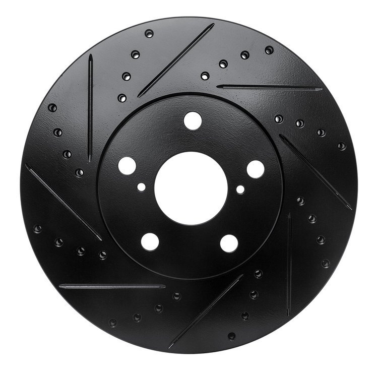 633-75005L Drilled/Slotted Brake Rotor [Black], 1992-2010 Lexus/Toyota/Scion, Position: Front Left