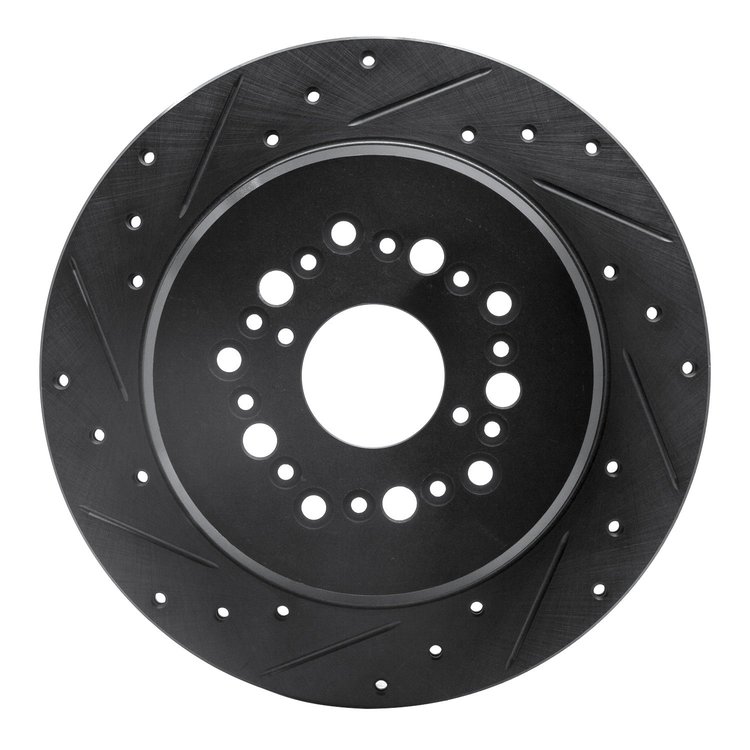 633-75006L Drilled/Slotted Brake Rotor [Black], 1992-2000 Lexus/Toyota/Scion, Position: Rear Left