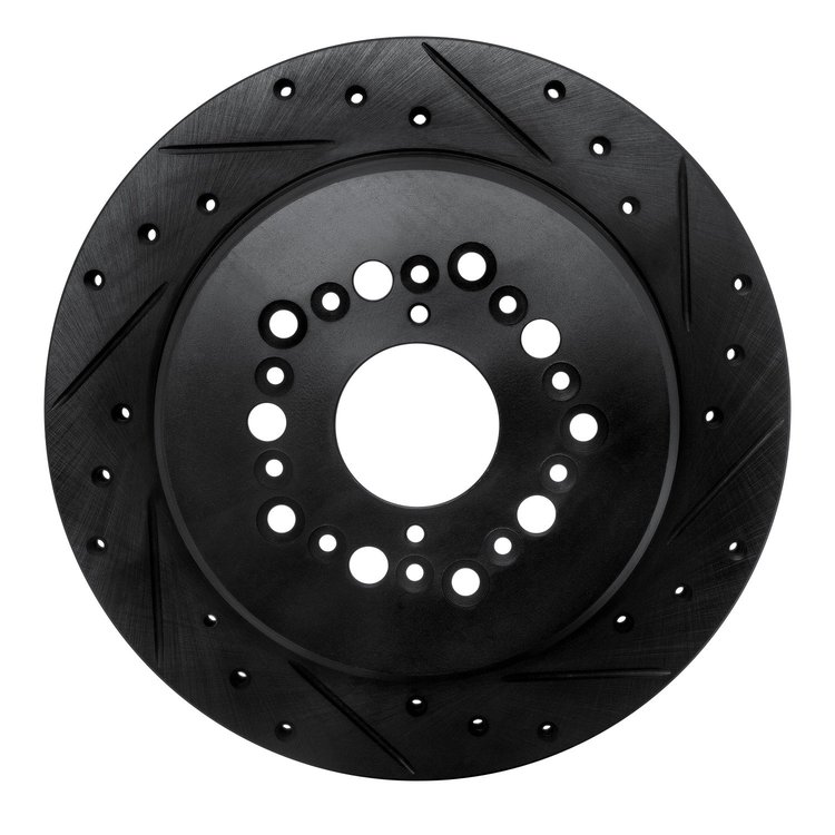633-75006R Drilled/Slotted Brake Rotor [Black], 1992-2000 Lexus/Toyota/Scion, Position: Rear Right