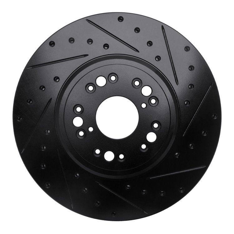 633-75008R Drilled/Slotted Brake Rotor [Black], 1995-2000 Lexus/Toyota/Scion, Position: Front Right