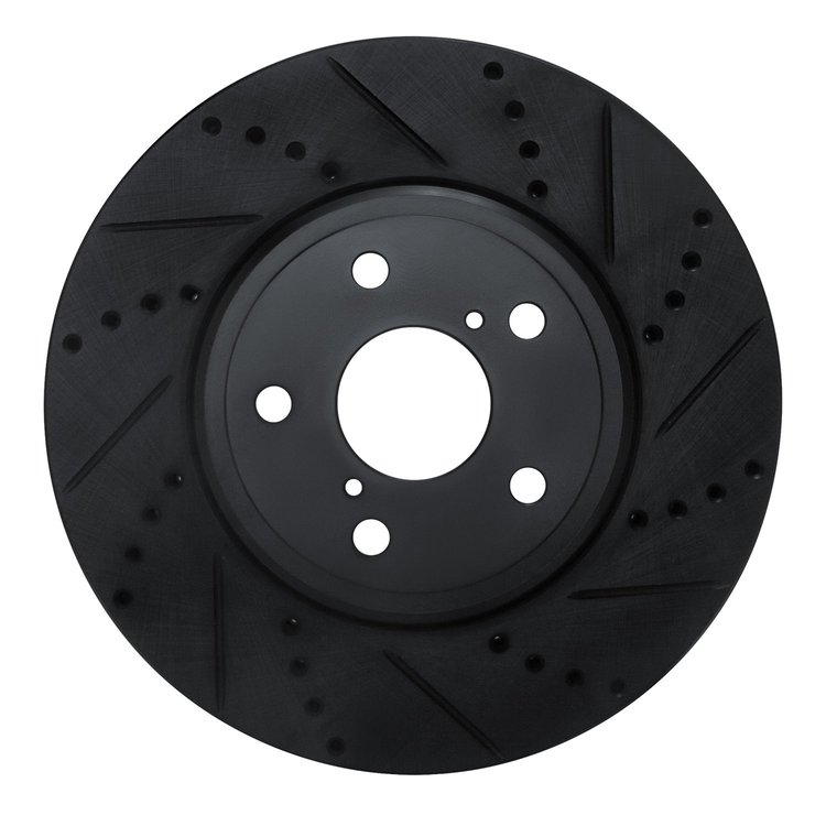 633-75009R Drilled/Slotted Brake Rotor [Black], 2001-2006 Lexus/Toyota/Scion, Position: Front Right