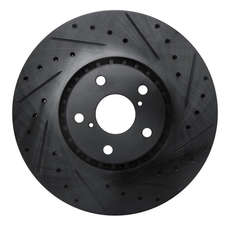 633-75011D Drilled/Slotted Brake Rotor [Black], 2006-2020 Lexus/Toyota/Scion, Position: Right Front