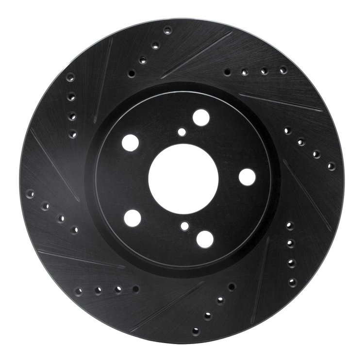 633-75013D Drilled/Slotted Brake Rotor [Black], 2006-2015 Lexus/Toyota/Scion, Position: Right Front