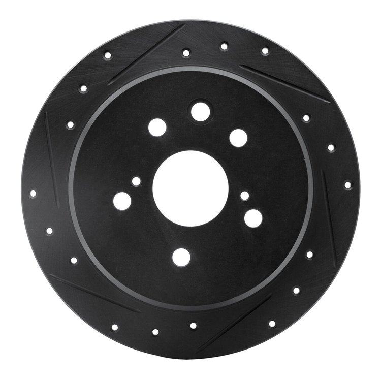 633-75016L Drilled/Slotted Brake Rotor [Black], 2006-2015 Lexus/Toyota/Scion, Position: Rear Left