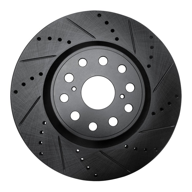 633-75017R Drilled/Slotted Brake Rotor [Black], Fits Select Lexus/Toyota/Scion, Position: Front Right