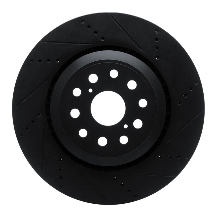 633-75020D Drilled/Slotted Brake Rotor [Black], Fits Select Lexus/Toyota/Scion, Position: Right Front