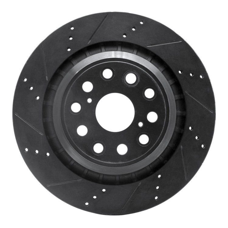 633-75021D Drilled/Slotted Brake Rotor [Black], 2007-2017 Lexus/Toyota/Scion, Position: Rear Left