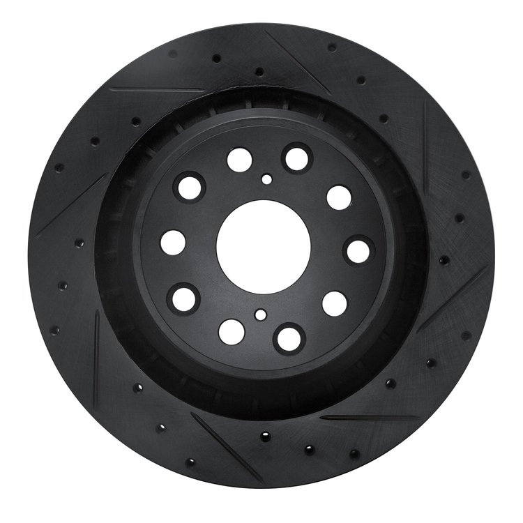 633-75022D Drilled/Slotted Brake Rotor [Black], 2007-2017 Lexus/Toyota/Scion, Position: Rear Right