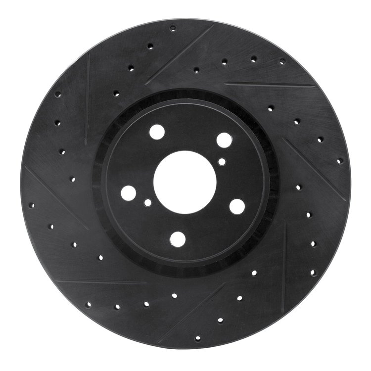 633-75023D Drilled/Slotted Brake Rotor [Black], 2007-2011 Lexus/Toyota/Scion, Position: Left Front