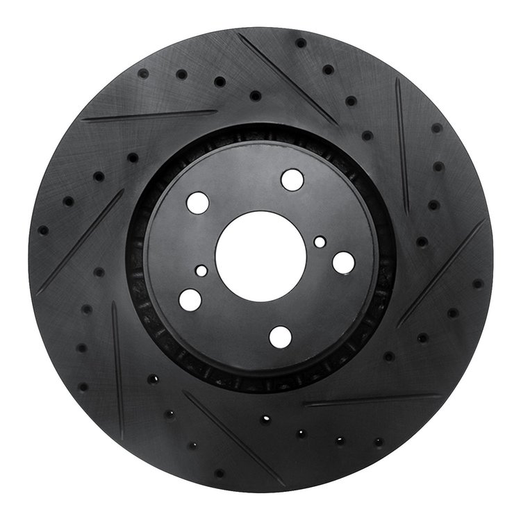 633-75024D Drilled/Slotted Brake Rotor [Black], 2007-2011 Lexus/Toyota/Scion, Position: Right Front