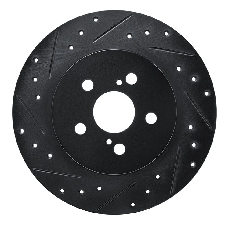 633-75029L Drilled/Slotted Brake Rotor [Black], 2011-2017 Lexus/Toyota/Scion, Position: Rear Left