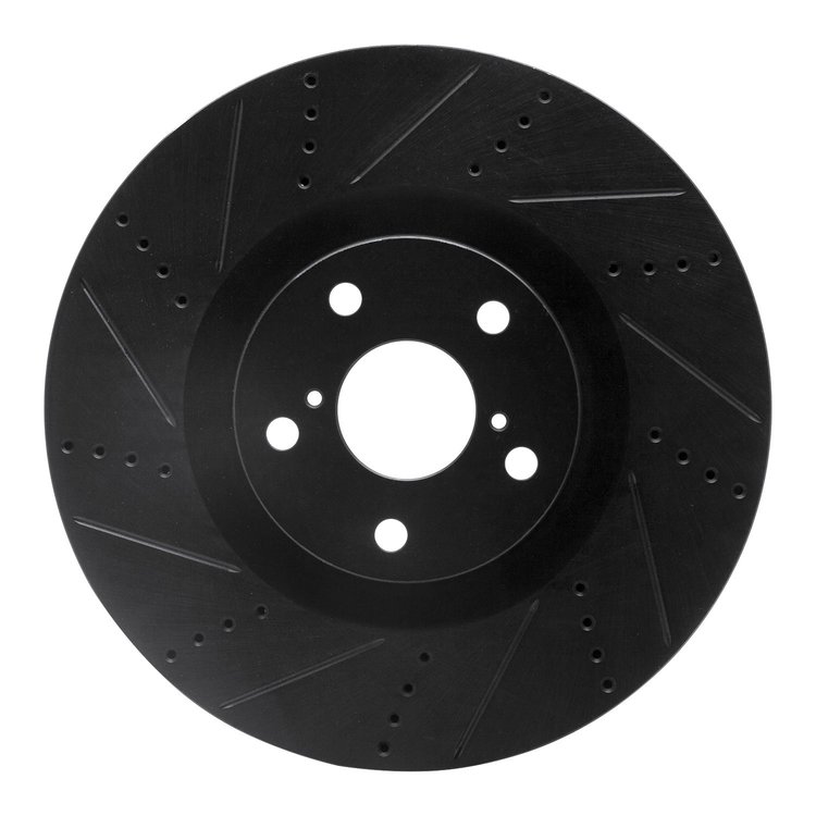 633-75032D Drilled/Slotted Brake Rotor [Black], 2011-2020 Lexus/Toyota/Scion, Position: Left Front