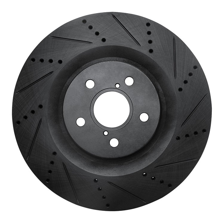 633-75035D Drilled/Slotted Brake Rotor [Black], 2013-2020 Lexus/Toyota/Scion, Position: Right Front