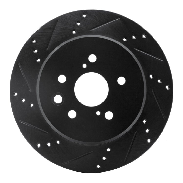 633-75036L Drilled/Slotted Brake Rotor [Black], 2013-2020 Lexus/Toyota/Scion, Position: Rear Left