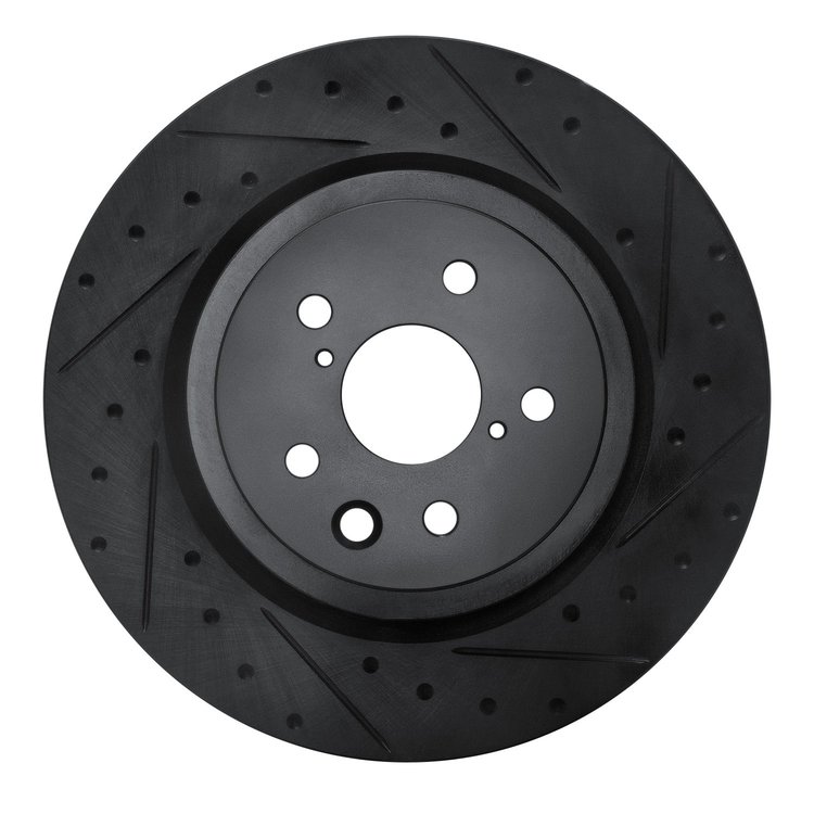 633-75039D Drilled/Slotted Brake Rotor [Black], Fits Select Lexus/Toyota/Scion, Position: Rear Right