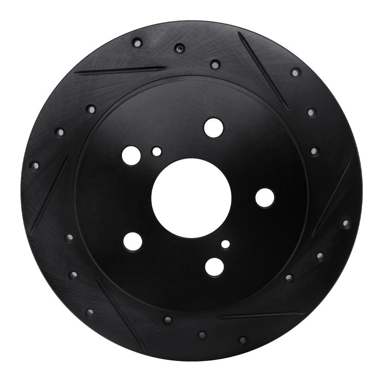 633-75041R Drilled/Slotted Brake Rotor [Black], Fits Select Lexus/Toyota/Scion, Position: Rear Right
