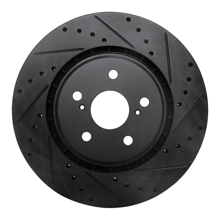 633-75043R Drilled/Slotted Brake Rotor [Black], Fits Select Lexus/Toyota/Scion, Position: Front Right