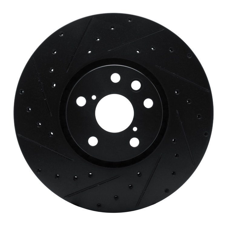 633-75052D Drilled/Slotted Brake Rotor [Black], 2006-2020 Lexus/Toyota/Scion, Position: Left Front