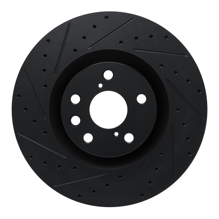 633-75054D Drilled/Slotted Brake Rotor [Black], Fits Select Lexus/Toyota/Scion, Position: Left Front