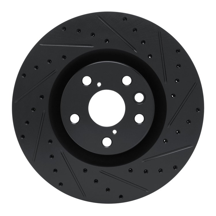 633-75055D Drilled/Slotted Brake Rotor [Black], Fits Select Lexus/Toyota/Scion, Position: Right Front