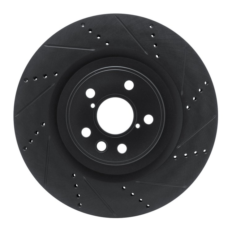 633-75057D Drilled/Slotted Brake Rotor [Black], Fits Select Lexus/Toyota/Scion, Position: Right Front