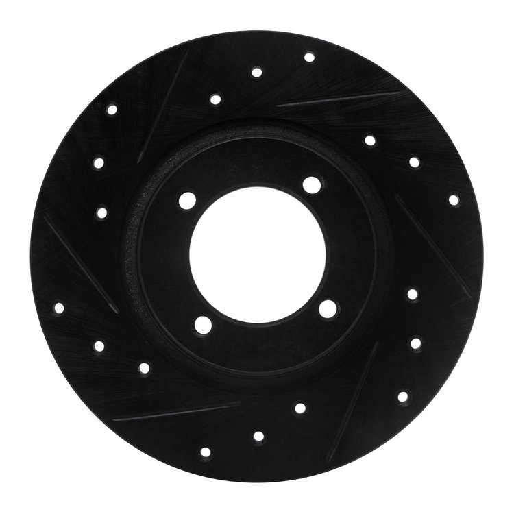 633-76001L Drilled/Slotted Brake Rotor [Black], 1975-1979 Lexus/Toyota/Scion, Position: Front Left