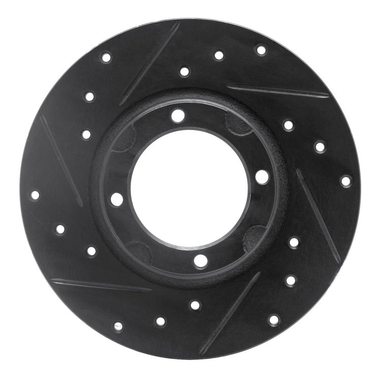633-76003L Drilled/Slotted Brake Rotor [Black], 1980-1982 Lexus/Toyota/Scion, Position: Front Left