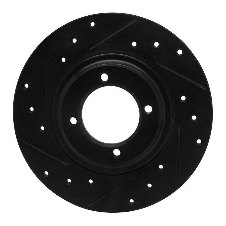 633-76004L Drilled/Slotted Brake Rotor [Black], 1981-1984 Lexus/Toyota/Scion, Position: Front Left