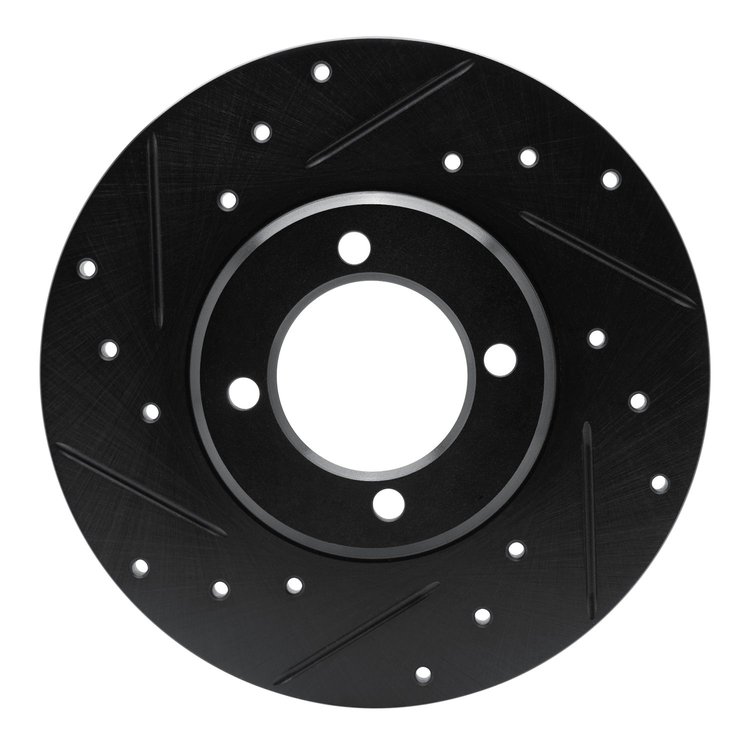 633-76005L Drilled/Slotted Brake Rotor [Black], 1970-1979 Lexus/Toyota/Scion, Position: Front Left
