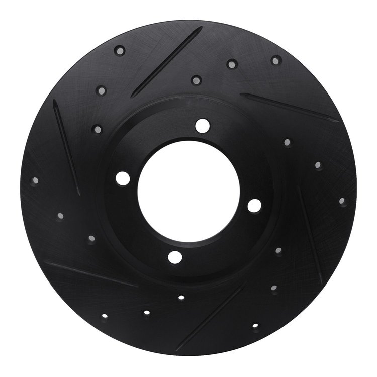 633-76008L Drilled/Slotted Brake Rotor [Black], 1979-1981 Lexus/Toyota/Scion, Position: Front Left