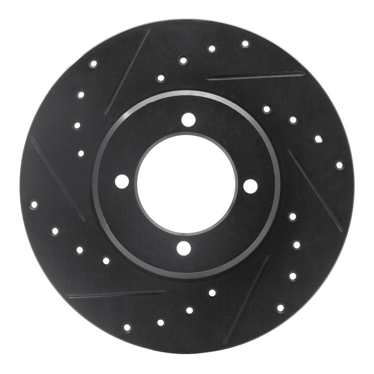 633-76009L Drilled/Slotted Brake Rotor [Black], 1972-1982 Lexus/Toyota/Scion, Position: Front Left
