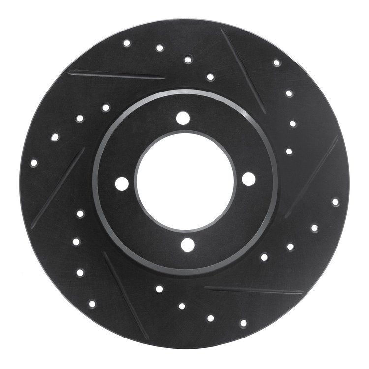633-76009R Drilled/Slotted Brake Rotor [Black], 1972-1982 Lexus/Toyota/Scion, Position: Front Right