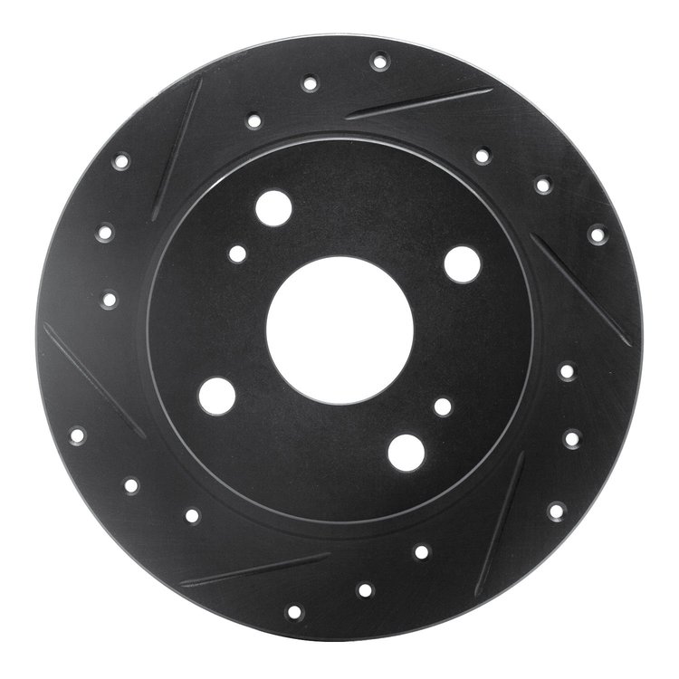633-76012L Drilled/Slotted Brake Rotor [Black], 1979-1981 Lexus/Toyota/Scion, Position: Rear Left