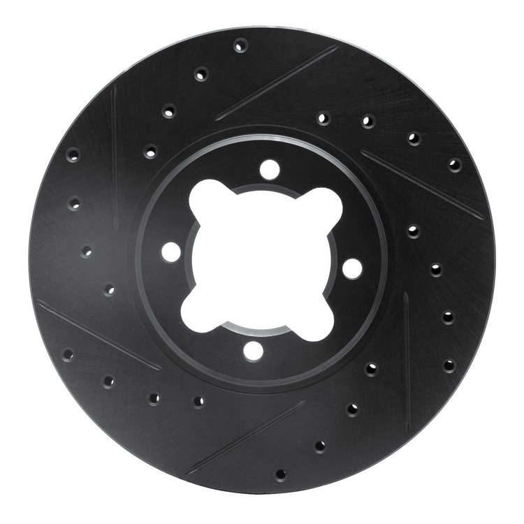 633-76013L Drilled/Slotted Brake Rotor [Black], 1982-1985 Lexus/Toyota/Scion, Position: Front Left