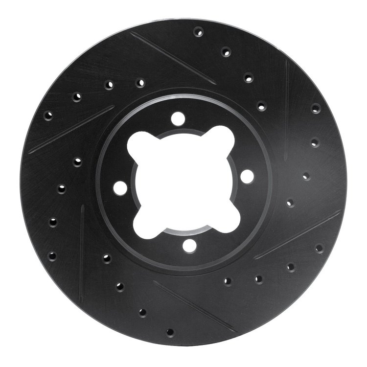 633-76013R Drilled/Slotted Brake Rotor [Black], 1982-1985 Lexus/Toyota/Scion, Position: Front Right