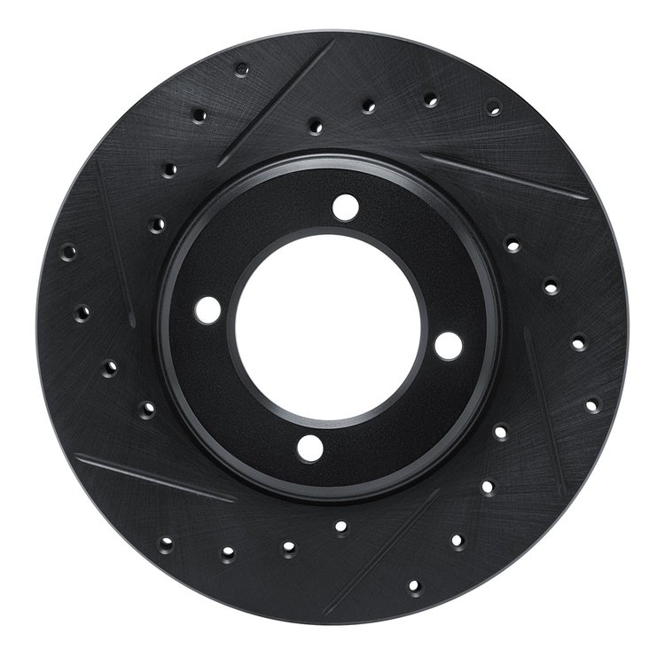 633-76015L Drilled/Slotted Brake Rotor [Black], 1981-1982 Lexus/Toyota/Scion, Position: Front Left
