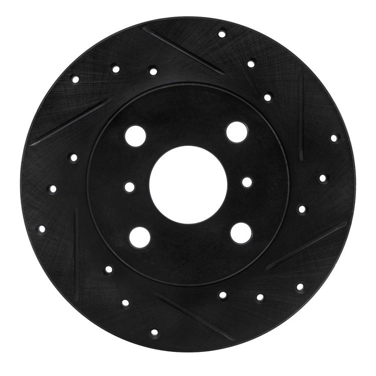 633-76017R Drilled/Slotted Brake Rotor [Black], 1983-1990 Lexus/Toyota/Scion, Position: Front Right