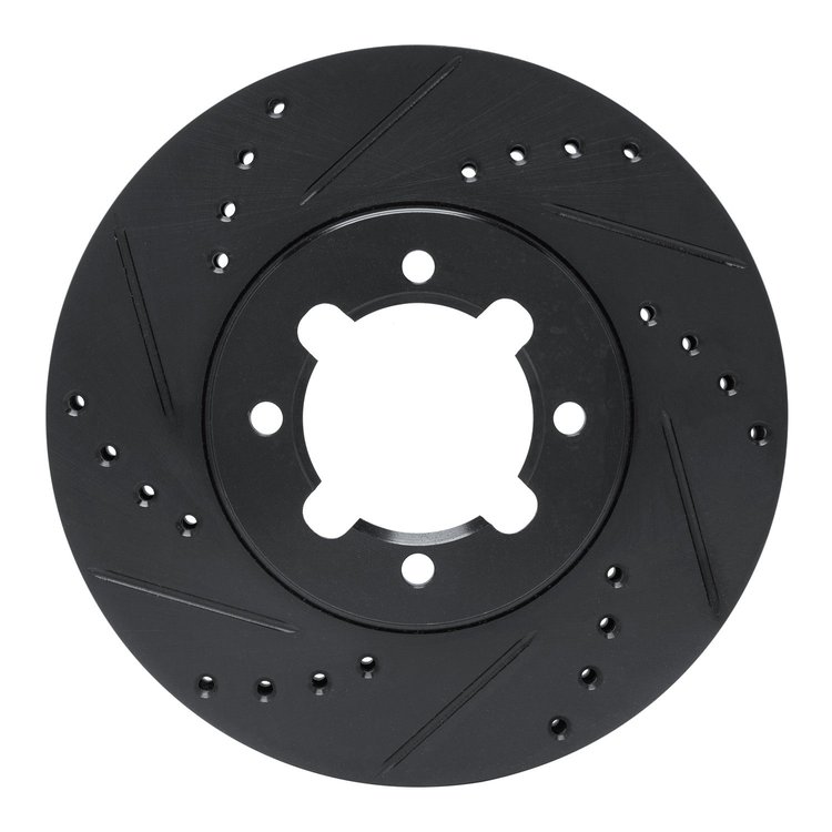 633-76018L Drilled/Slotted Brake Rotor [Black], 1983-1984 Lexus/Toyota/Scion, Position: Front Left