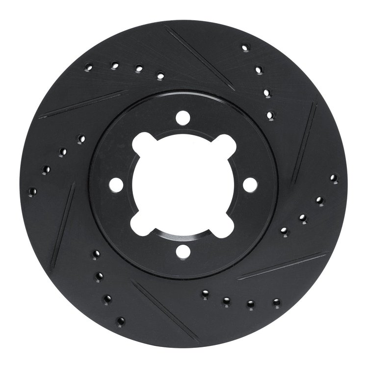 633-76018R Drilled/Slotted Brake Rotor [Black], 1983-1984 Lexus/Toyota/Scion, Position: Front Right