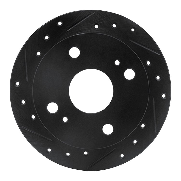 633-76023L Drilled/Slotted Brake Rotor [Black], 1985-1987 Lexus/Toyota/Scion, Position: Rear Left