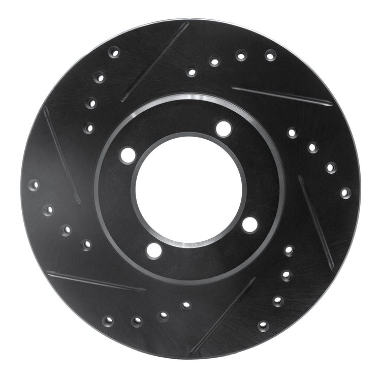 633-76024L Drilled/Slotted Brake Rotor [Black], 1984-1987 Lexus/Toyota/Scion, Position: Front Left