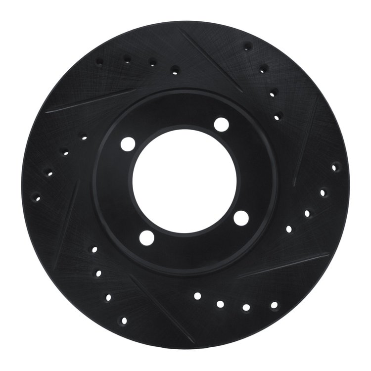 633-76024R Drilled/Slotted Brake Rotor [Black], 1984-1987 Lexus/Toyota/Scion, Position: Front Right